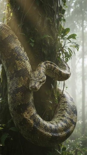 Majestic Python Slowly Climbing a Jungle Tree – Cinematic Wildlife