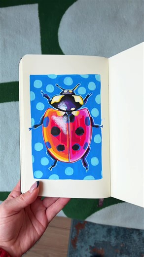 Acrylic Marker Ladybug Sketch Inspiration