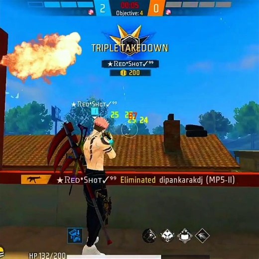 Sukuna Skin Free Fire Gameplay 🔥 | REDSHOT⁹⁹ Unleashed! ⚡