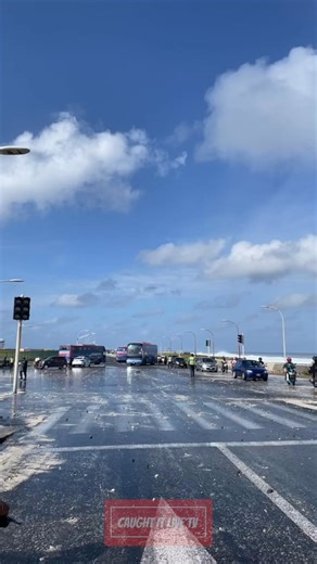 206K views · 574 reactions | Warning: slippery when wet  . . . #surfstyle #surfsup #oceanview #oceanwaves #oceanvibes #thrilling #thrillseeker #beachlife #lifesabeach #excitement #adrenalinerush #adrenalinemoment #motocycle #motorcycle #scary #traffic #islandliving #surfing #surfboards #oceanside | Caught It Live TV | Facebook