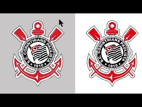 Como vetorizar ESCUDO de times de futebol, o logo do Corinthians parte 01