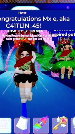 Playing Royale high Sunset island Only using the color green and won? ✨️💚#royalehigh #robloxdressup