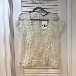 NEW! with tags - white / ivory lace crochet top from Zara