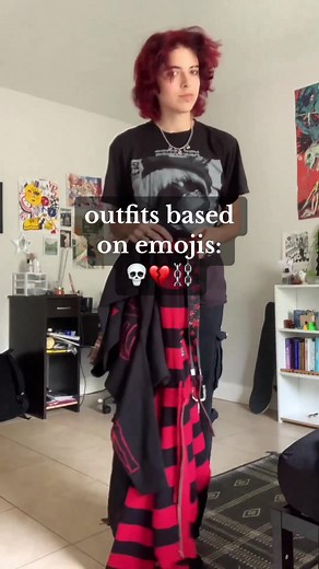 outfits based on emojis: 💀💔⛓️ w/ @jaxst4r #htstyle #outfitideas