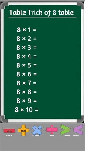 Table tricks of 8 table #multiplication tables #mathstricks