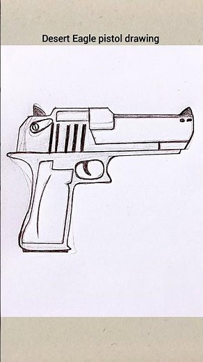Desert Eagle pistol drawing 🔫 | easy gun drawing ✍️ | pistol drawing #gun #drawing