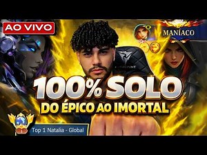 🔥DIA 33 [290⭐/300] DO ÉPICO AO IMORTAL 100% SOLO - ATUAL TOP 5 GLOBAL NAT | Mobile Legends 🔴21/04