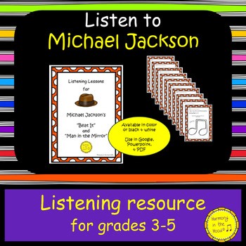 Elementary Music Listening Glyph Activity Featuring Michael Jackson 3rd 5th
