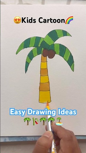 Kids Cartoon 🌳😍 Tree drawing #cartoon #kidscartoon #kids #art #ytshorts #shorts