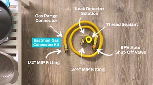 Eastman 48 Inch x 1/2 Inch OD Flexible Gas Line Connector with (2) 1/2 Inch MIP Fitting Ends for Natural Gas and Liquid Propane, Stainless Steel, Yellow, 20YE505048B