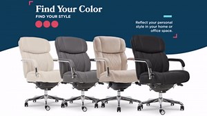 La-Z-Boy Sutherland Ergonomic Faux Leather Swivel Computer and Desk Chair, Black (CHR10048A)