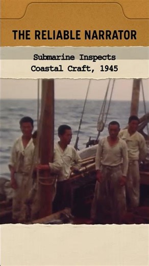 Submarine Inspects Coastal Craft, 1945 #ww2 #history