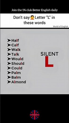 🤫 Silent “L” words you must know#englishlearning #dailyenglish
