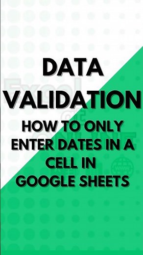 How to use data validation to enter dates only on #googlesheets