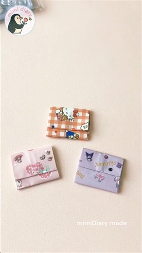 DIY Sanrio clips paper craft🩷🎀🖤☠️