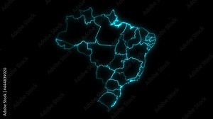 Animated Outline Map of Brazil with States