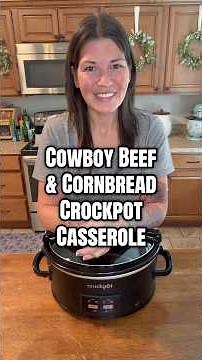 Cowboy Beef & Cornbread Crockpot Casserole! #recipe #dinner #food #easyrecipe #easydinner #crockpot