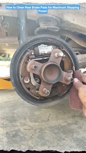 How to Clean Rear Brake Pads for Maximum Stopping Power #shortvideo #brakesystem #mechanic