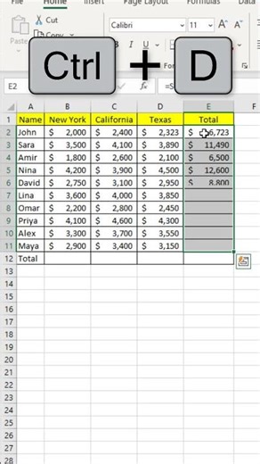 Fastest Way to Use Sum Function in Excel