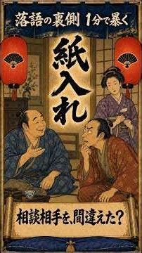 【第32回】紙入れ｜相談相手を、間違えた？【落語の裏側】
