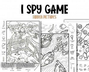 Hidden Pictures Activity Book: I Spy Game for Kids (digital Download) - Etsy Australia