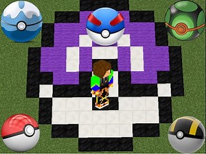 Minecraft-How to Build a Pokeball Carpet
