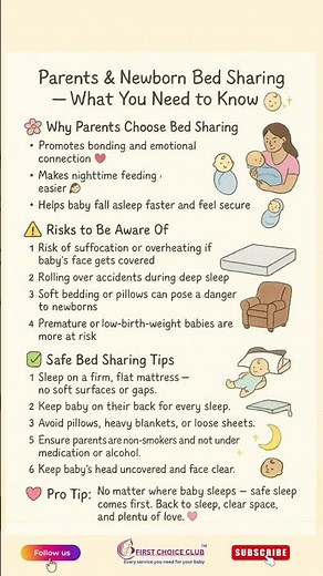 💤 Parents & Newborn Bed Sharing — What You Need to Know