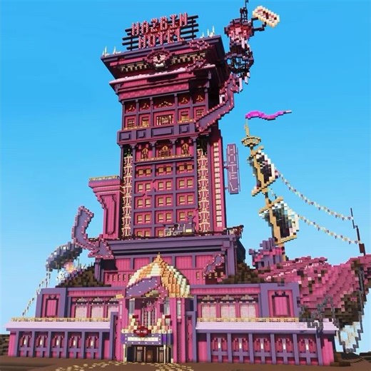 The Hazbin Hotel in Minecraft! #shorts #minecraft #hazbinhotel #minecraftshorts #verbalase