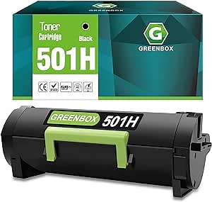 GREENBOX Remanufactured 50F1H00 501H High Yield Toner Cartridge Replacement for Lexmark 50F1H00 501H Toner for MS310d MS310dn MS312dn MS315dn MS410dn MS415dn MS510dn Printer (5,000 Pages, 1 Black)