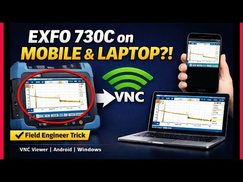 Access EXFO 730C OTDR on Laptop & Mobile via VNC | Live Screen Viewing & Configurations