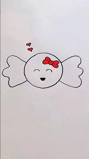 رسم سهل للاطفال/رسم حلوة/كيف ترسم حلوة كيوت خطوة بخطوة/تعليم الرسم للاطفال/تعليم/رسومات/shorts#
