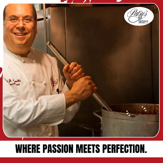Behind every Patsy’s classic is a touch of Sal’s magic. Watch the flavor come to life, one stir at a time. #patsysitalianrestaurant #behindthescenes #chefslife #italiancooking #nycrestaurants | Patsy's Italian Restaurant