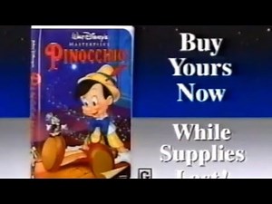 Pinocchio vhs commercial 1994