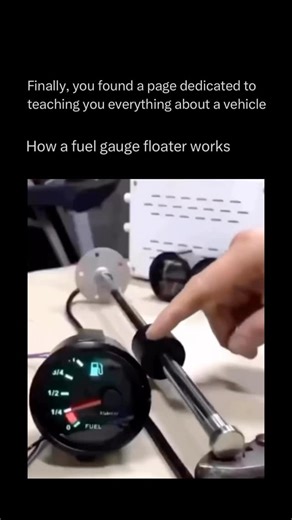 Explaining a car on Instagram: "A gas gauge floater — also called a fuel sending unit — is what tells your dashboard how much fuel is in the tank. ⛽⚙️ Inside your tank, there’s a small float attached to a metal arm connected to a variable resistor. As the fuel level rises or falls, the float moves up or down, changing the electrical resistance. This change sends a signal to your gauge, which then displays the fuel level on your dashboard. ⚡🧭 It’s a simple but clever system — a tiny float