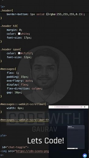 Chatbot UI Design with HTML CSS JS (2025) | 20-Sec Tutorial