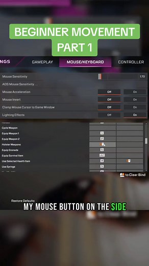 Apex Legends MnK Beginner Movement Tutorial: Keybind Setup Guide