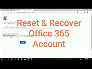 Reset & Recover Office 365 account