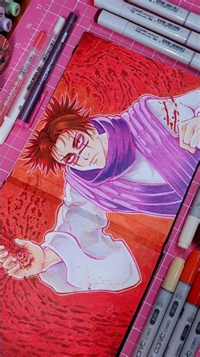 🩸Coloring Choso JJK marker anime fanart #jjk #choso #jujutsukaisen #copic #markers #sketchbook
