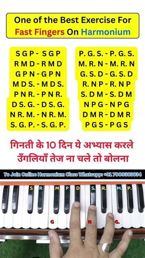 One of the Best Exercise for Fast Fingers on Harmonium 🎹