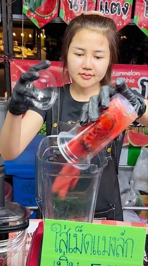 Fresh Watermelon Juice Made Right In Front of You 🍉✨ Street Food Magic! #shortvideo #juice #food