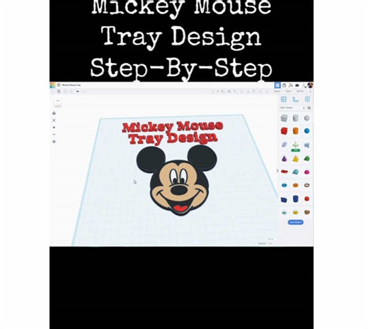 Mickey Mouse Tray Design in TinkerCAD