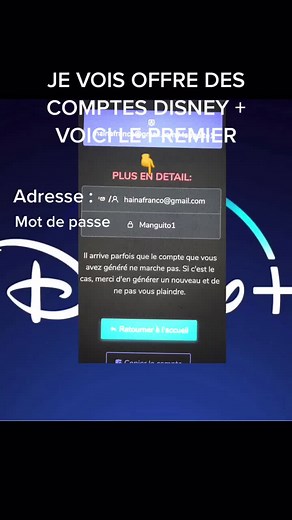 Générateur de compte Disney + sur TikTok