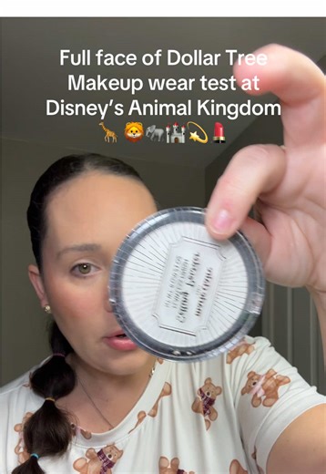 Fulll face of Dollar Tree makeup wear test at animal kingdom #dollartreemakeup #disneymakeuproutine #dollartreeviral #dollartreebeautyfinds