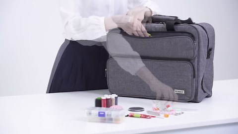HOMEST Sewing Machine Carrying Case, Universal Tote Bag with Shoulder Strap Compatible with Singer, Brother, Janome, Floral (Patent Design)