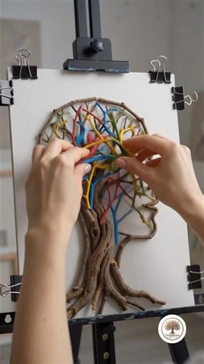 Made only from twigs… 🌿🧠#03 |#shorts #art #satisfying #natureart #craft