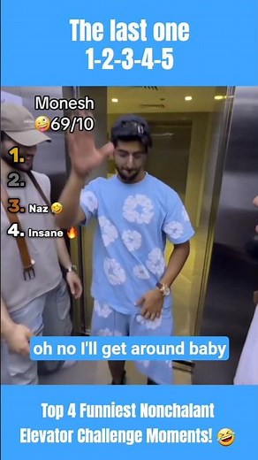 Top 4 Funniest Nonchalant Elevator Challenge Moments! 🤣 #elevatorchallenge #funny #viral #shorts