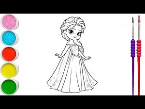 How to Draw Elsa ❄️ | Easy Frozen Elsa Drawing and Coloring for Kids