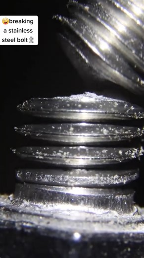 Incredible strength: stainless steel bolt up close