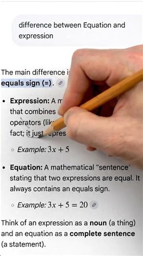 Difference between Equation and expression.