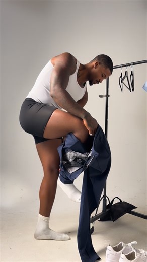 XAVIER WILLIAMS on Instagram: "#bts w/ @j.paschalphoto probably took this outfit off and on 50 times lol 😂 IGNORE THE SOCKS LOL"